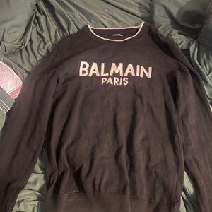 BALMAIN LOGO INTARSIA KNIT